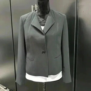 Talbots Petites Blazer,Double breasted, button,lined,shoulder pads,faux pockets